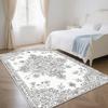 White Color Persian Room Decoration Aesthetic Bedroom Carpet Bohemian Rug Non-slip Parlor Washable Coffee Tables Mat Easy Clean