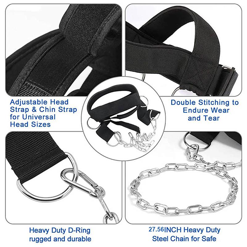 Head Neck Training Head Harness Body Strengh Exercise Strap Adjustable Neck Power Training Gym Fitness Weight Bearing Cap
