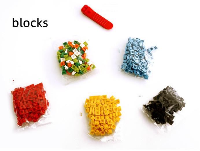 Building Block Lunch Box for Kids, Plastic Game Bento Box, School Picnic Food Container with Bag, Girls and Boys