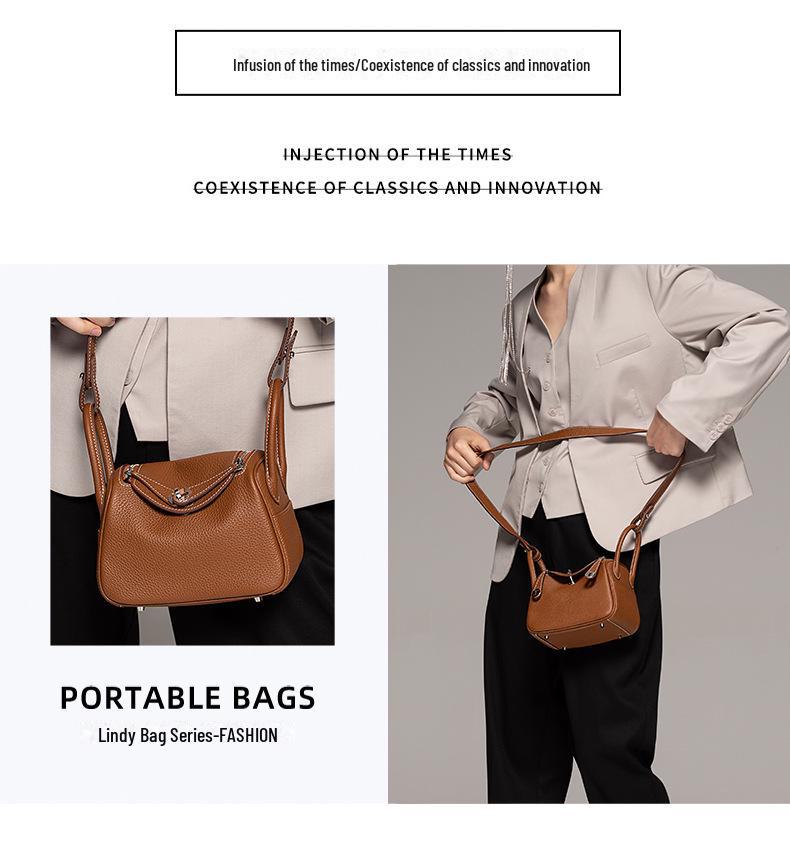 Сумка Lindy с серебряной пряжкой: Натуральная кожа с рисунком личи - женская сумка-доктор через плечо и через плечо