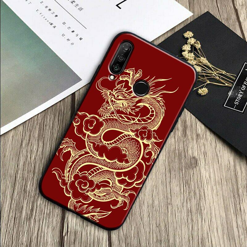 Китайский Дракон Для Huawei Nova 11 Pro 12i 3i 7i 8i 9 10 SE Y60 Y61 Y70 Y72 Y73 Y90 Y91 P20 P30 P40 Lite Чехол