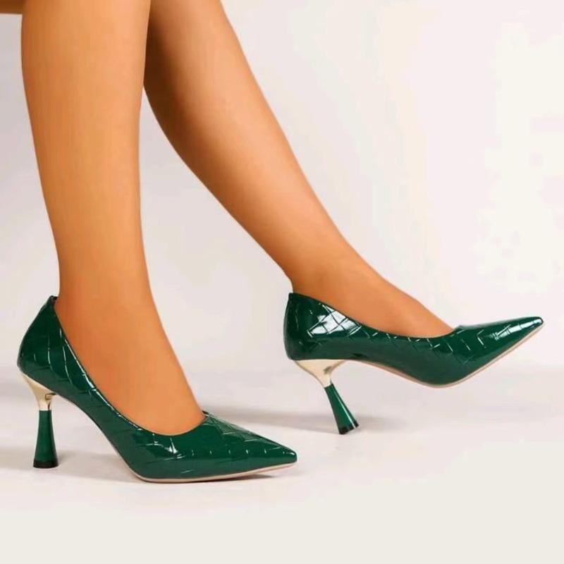 Туфли женские модные новые летние красные туфли на каблуках с острым носком элегантные женские черные туфли на каблуках платье белые кожаные женские туфли