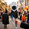 Halloween Props for Children Trick or Treat Bags Kids, Palm Shaped Candy Holder, Decorative Party Pouches Skeleton Hand Pouch with Long Handle Goodies