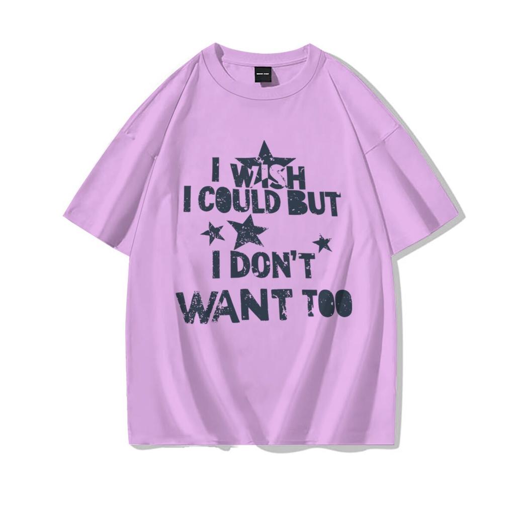 Cotton Harajuku Trend Girls Tshirts Sarcastic I Wish I Could Star TShirt Girls Casual Printing Street Tops Hip Hop T Shirt