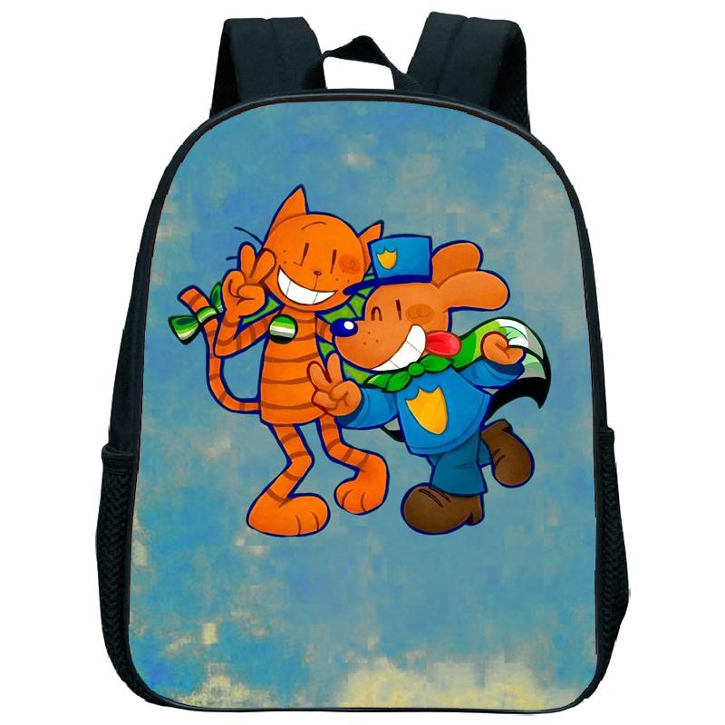 Dog Man Kindergarten Backpack 12 Inch Dogman Children Boy Girl Nursery Shoulder Bag Toddler Back to School Birthday Gift