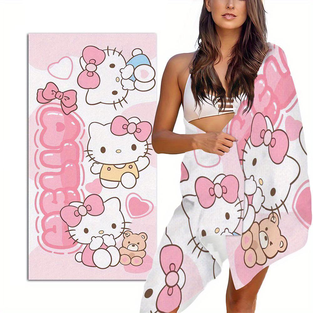 Cute Sanrio Hello Kitty Multi Beach Towel Colorful Print Essential for Swimming Fitness Yoga Camping Best Holiday Present