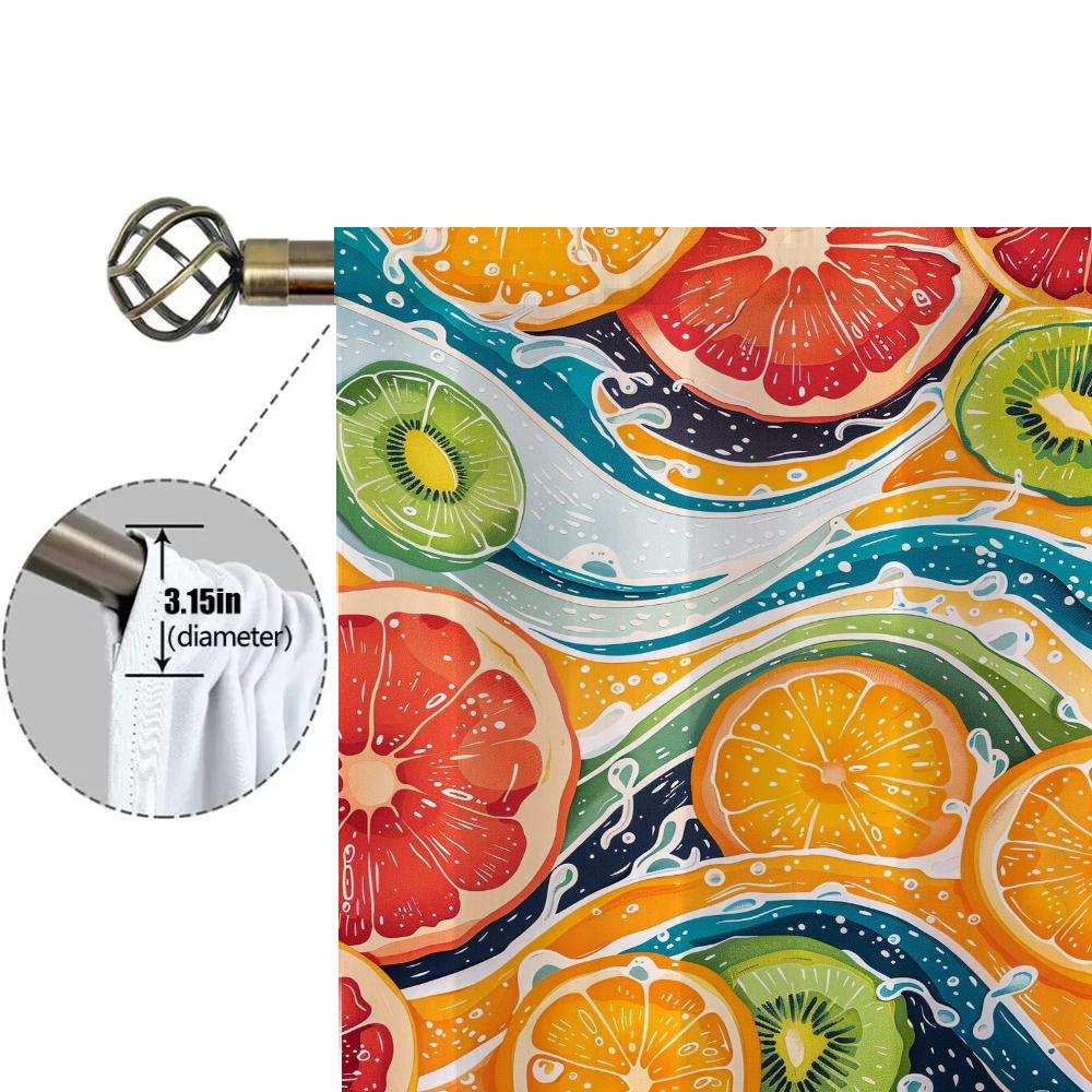 Window Home Interior Kitchen Curtains for Living Room 2 Pieces Blackout Curtains Door Curtain Fruit Partition Bedroom Decoration