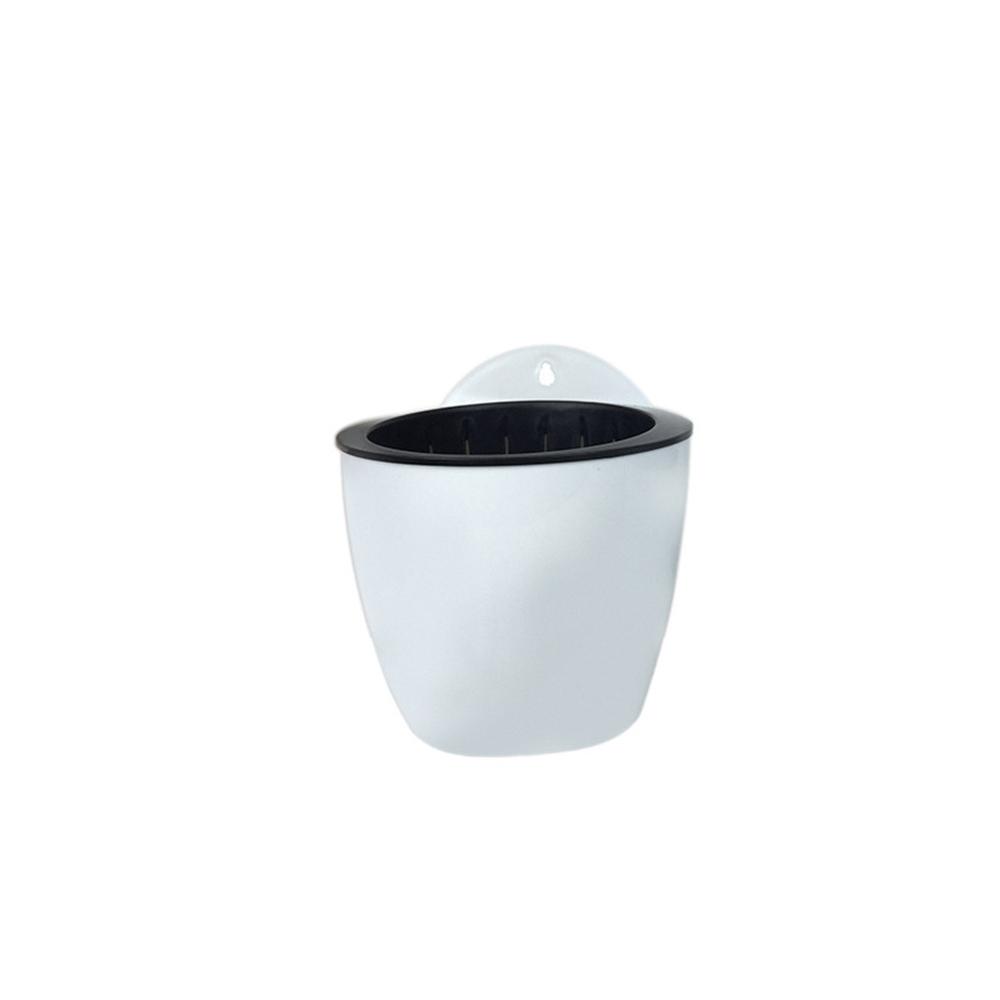 Absorption Hanging Flowerpots Plastic Oval Shape Auto Watering Flower Pot for Indoor Outdoor Balcony Fence Wall Hanging Planter