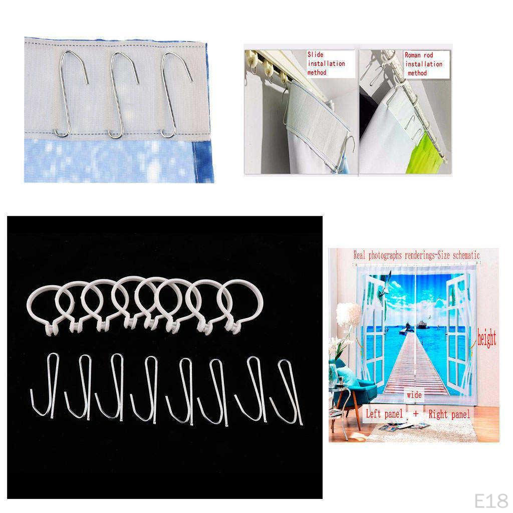 Draperies Window Curtain Panels 3d Landscape Printed 65 Inch 2pieces Insulating Room Darkening