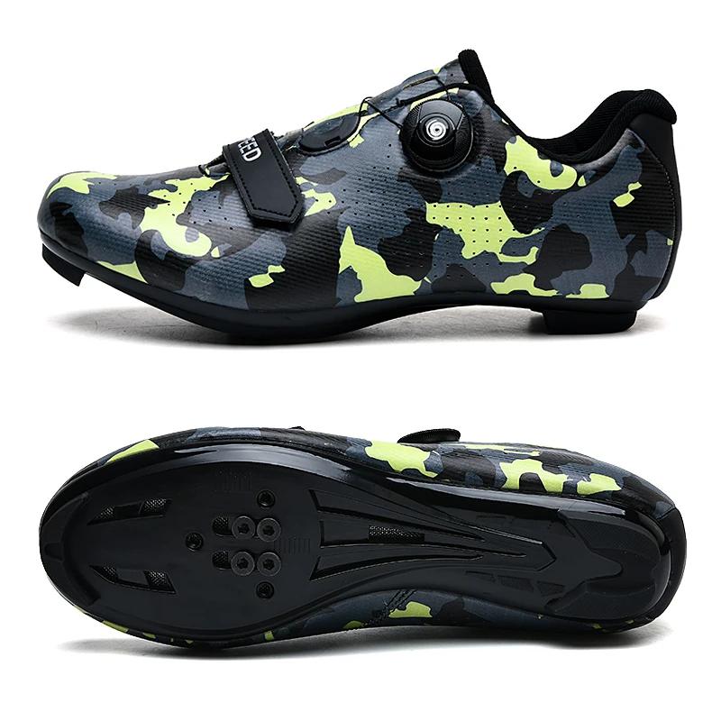 New Road Men Cycling Sports Shoes Outdoor Comfortable Lightweight Road Lock Boots Outdoor Racing Speed Cycling Sports Sneakers