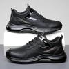 Men's Sneakers New Fashionable Casual Shoes Breathable Simple Running Shoes Black Lace-up Soft Sole Shoes for Men