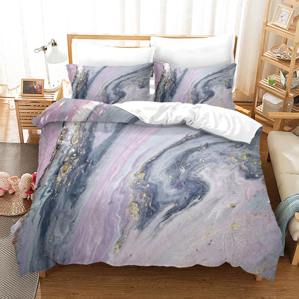 Мечтательный фиолетовый мраморный комплект постельного белья мягкое матовое полиэстеровое пододеяльник размер queen, twin, double, single INS украшение комнаты принцессы
