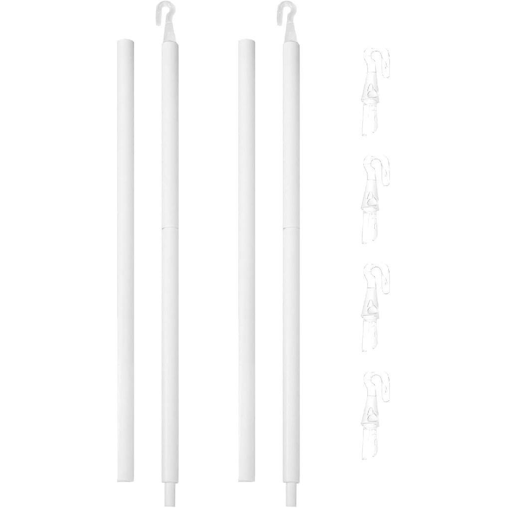 46 Inch Long Blind Wand Replacement with 5 Hook, 1 Pcs White Blind Sticks to Open Blinds, Vertical Blind Rod Replacement Parts, Curtain Opener Stick,