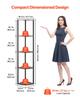 VEVOR 5 Tier Corner Shelf, Tall Corner Stand with LED Light, Wall Shelves Tower Storage Organizer with Metal Frame & Wooden Shelves