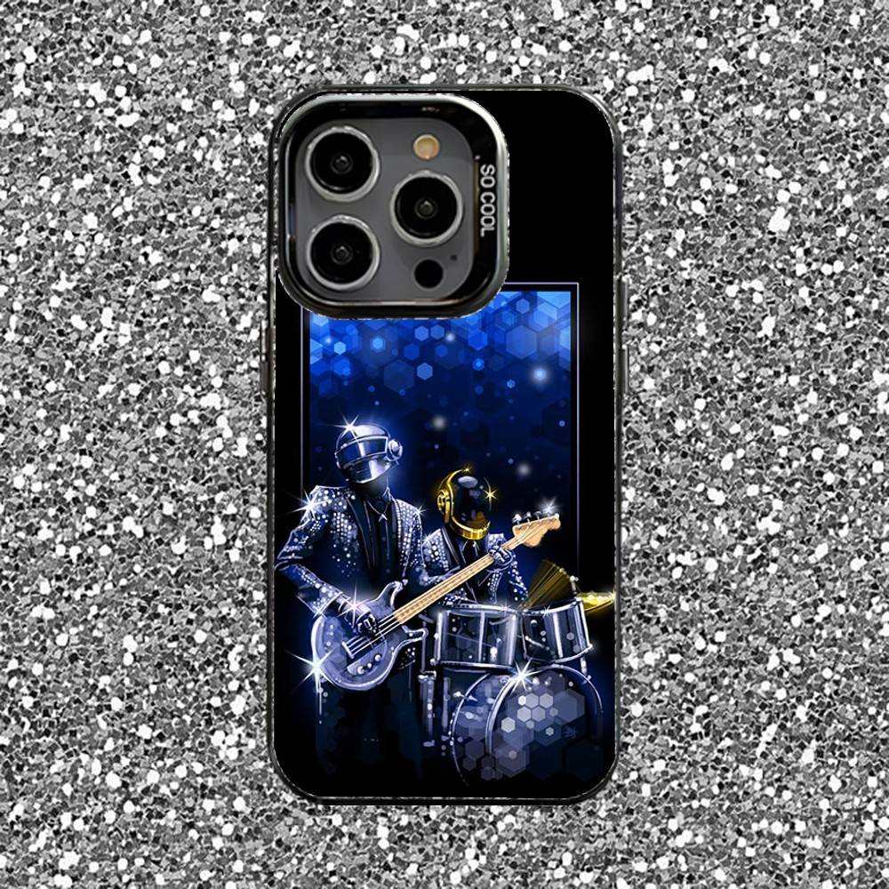 Чехол для телефона Daft Punk для iPhone 16,15,14,13,12,11, Pro, XS, Max, Plus, Mini, SE Черный Конфетный Матовый Ударопрочный Чехол