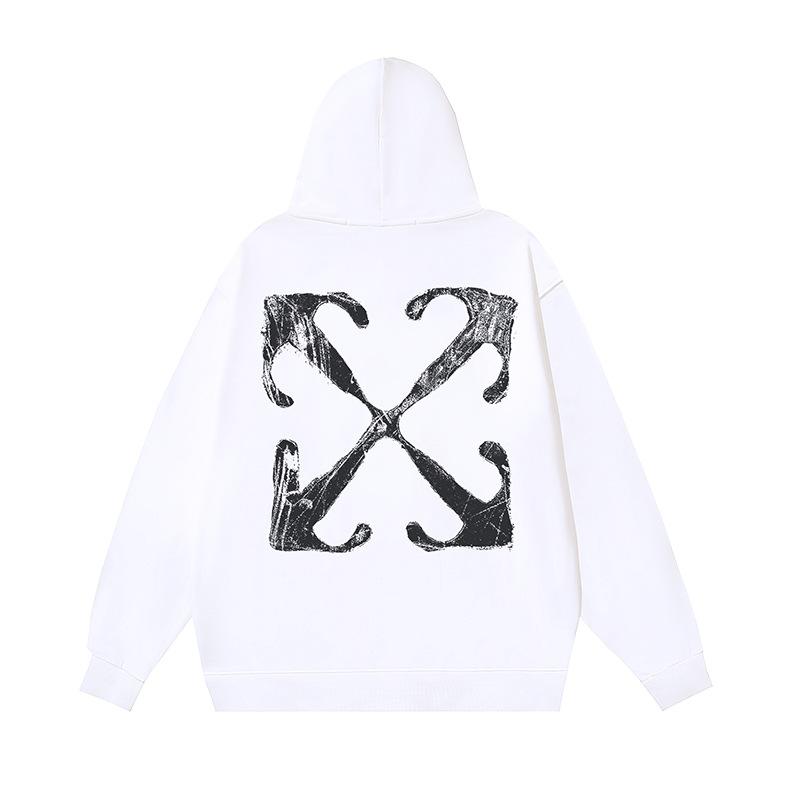 1083 Off-White 2025 Autumn/Winter New OW Retro Arrow Pattern Printed Men's and Women's Hoodie Sweatshirt