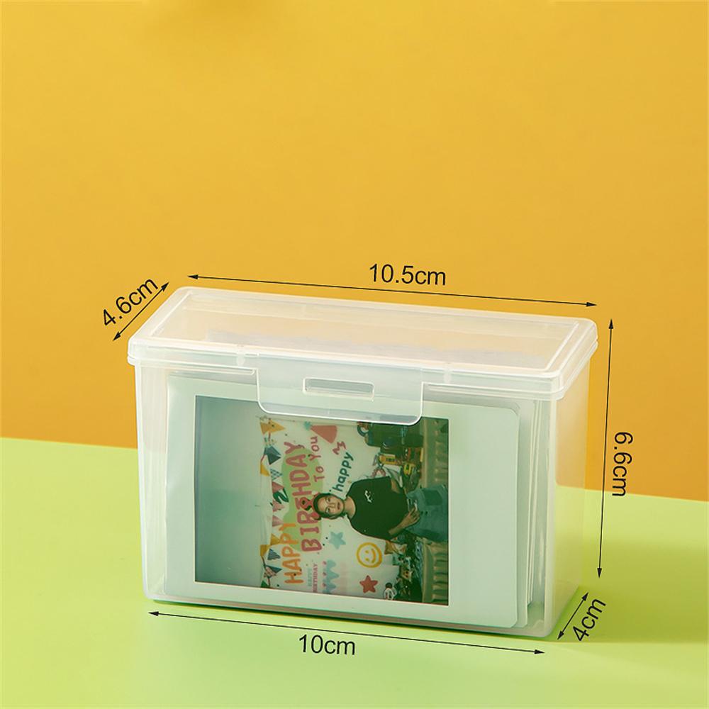Photo Storage Box Rectangular Desktop Box Card Organizer Plastic Transparent Case For Photography Enthusiasts Desktop Postcard