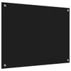 Kitchen Backsplash Black 80 x 60 cm Tempered Glass
