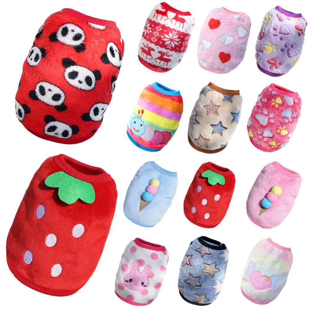 Fleece Warm Cartoon Winter Yorkshire Dog Vest Pet Dog Clothes For Small Dogs Dog Sweater