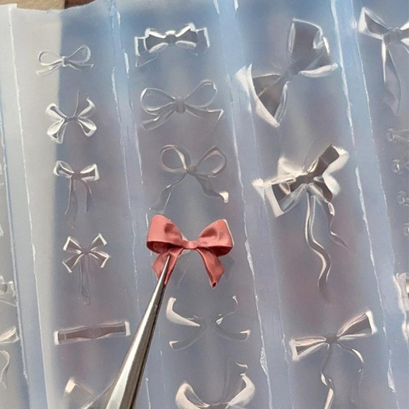 3D Форма в виде ленты-бантика, Штамповочные трафареты, Форма для геля УФ, Форма для нейл-арта, Силиконовая форма для лепки, DIY Дизайн, Украшения для ногтей-шармы