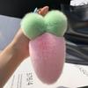 Милый Плюшевый Фрукт Морковь Брелок Украшения Кроличий Мех Брелок Держатель для Ключей Шарм для Сумки Пушистый Шарик Подвеска Рюкзак