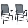 Day and Night - Day and Night Folding Garden Chairs 2 Units Gray Textilene