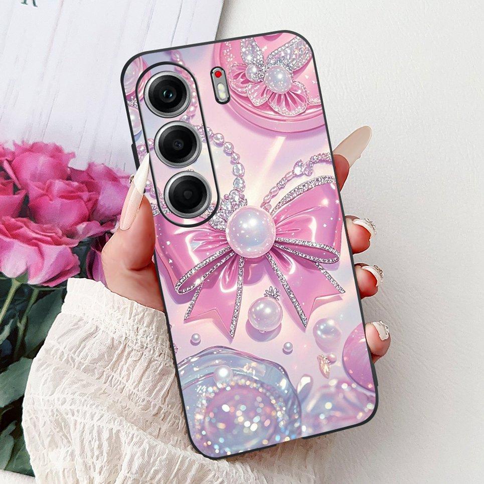 Чехол для телефона Tecno Camon 40 Pro 5G CM7 Camon40 40Pro Роскошный Бабочка Цветок Девичий 2D Печатный Корпус Мягкая Матовая ТПУ Задняя Крышка