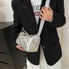 Chic Black Canvas Crossbody Bag Stylish Spring Fashionable Small Tote For Women