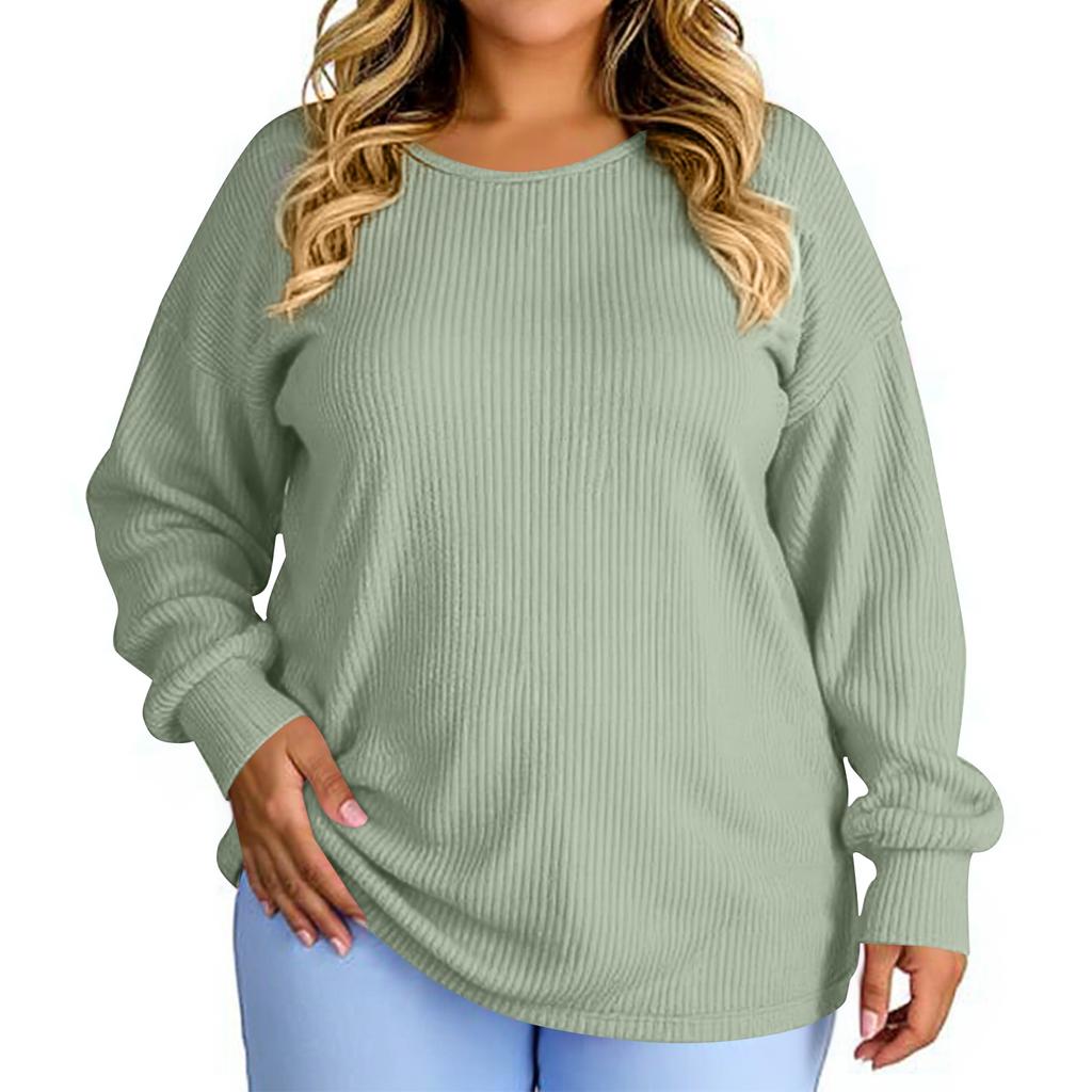 Women's Fashion Casual Solid Color Oversized  Long Sleeve Loose Fit Top