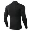 Мужской спортивный топ 3D Slim Fit с высокой эластичностью и воротником-стойкой, быстросохнущий, с длинными рукавами, облегающий, компрессионный, для коррекции фигуры, для бега, баскетбола, спортзала