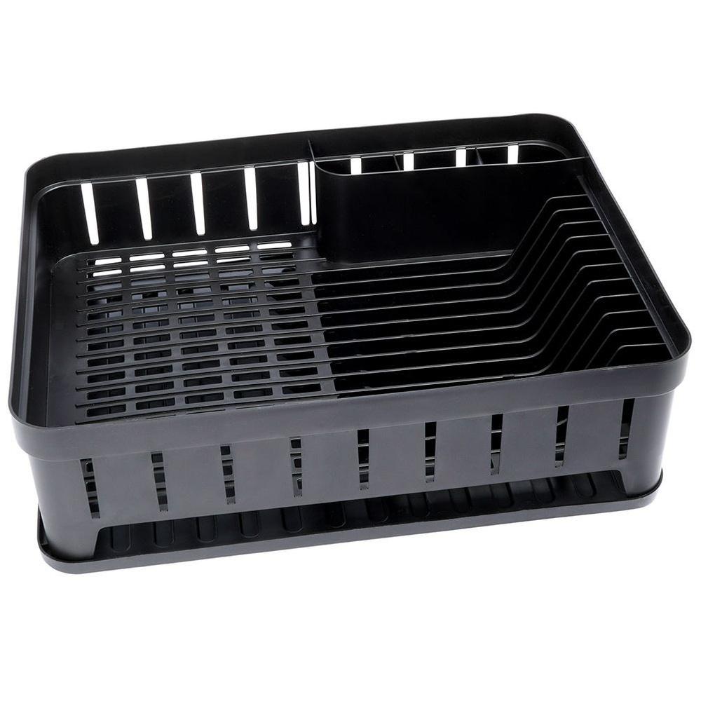 Drainer for dishes, cutlery, plates, cups, standing kitchen black