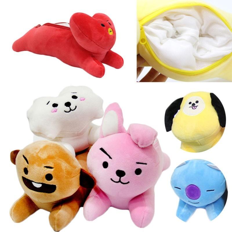 Сумка Bt21 Мягкая кукла Косметичка Игрушка с популярными Bangtan Boys Bts Плюшевый пенал для поклонников Kpop