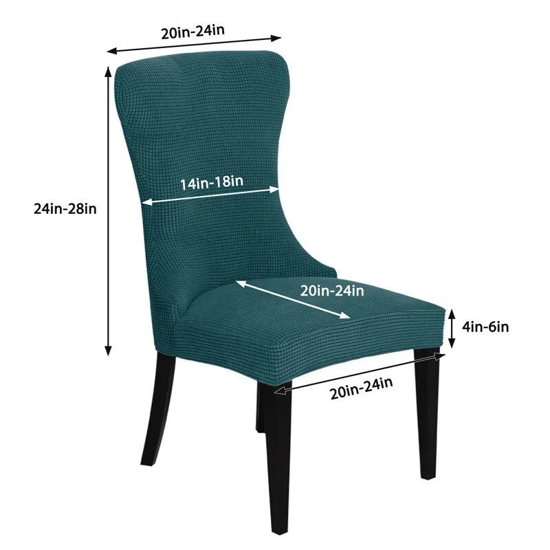 1/6PC Soft Velvet Dining Chair Cover Elastic High Back Armless Chair Cover Dustproof Solid Color Seat Slipcover for Hotel Party