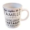 [A3344] - White Ceramic Mug 'Messages' (family Rules) - 30 Cl