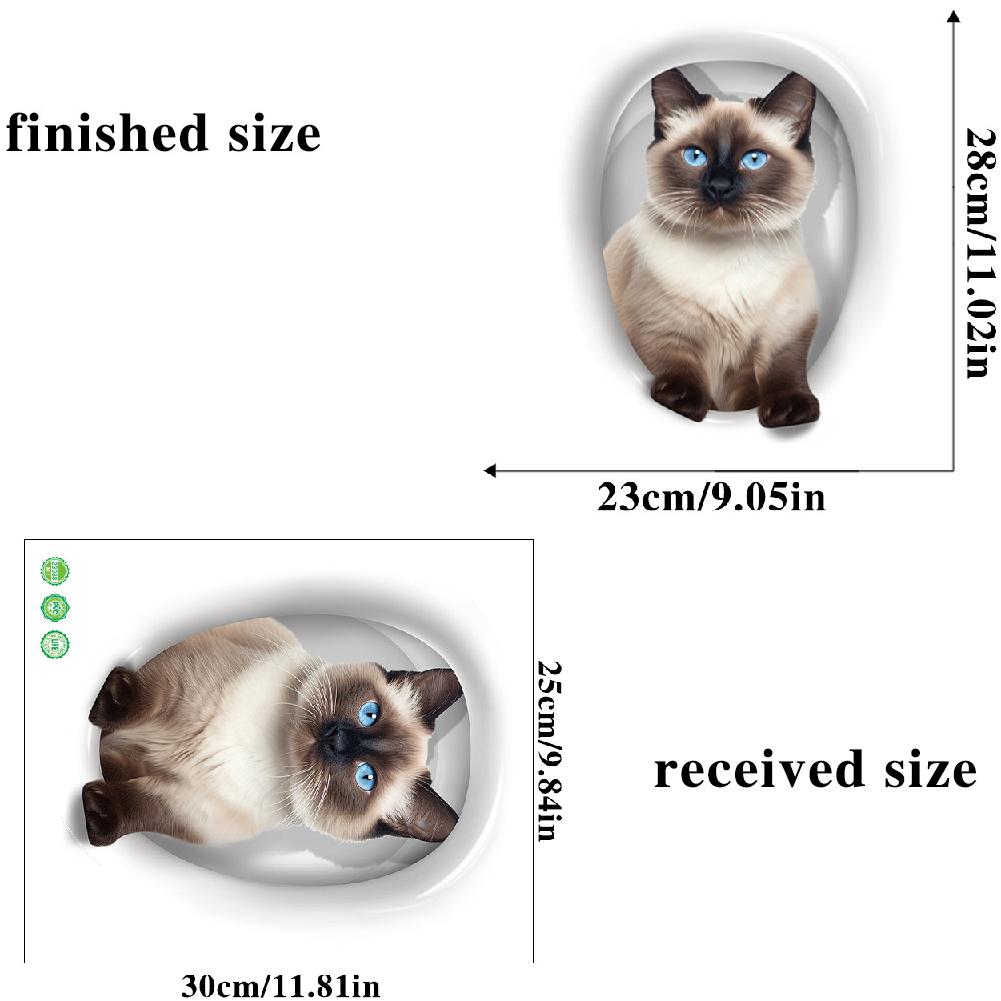 3D мультяшные яркие наклейки для туалета с котом, наклейки с милыми животными, собаками, белками для туалета, украшения ванной комнаты, водонепроницаемые наклейки