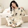 2Pcs/set Women's Pajamas Spring and Autumn Long-sleeved Trousers Cartoon Cute Can Be Worn Outside Leisure and Comfortable Studen
