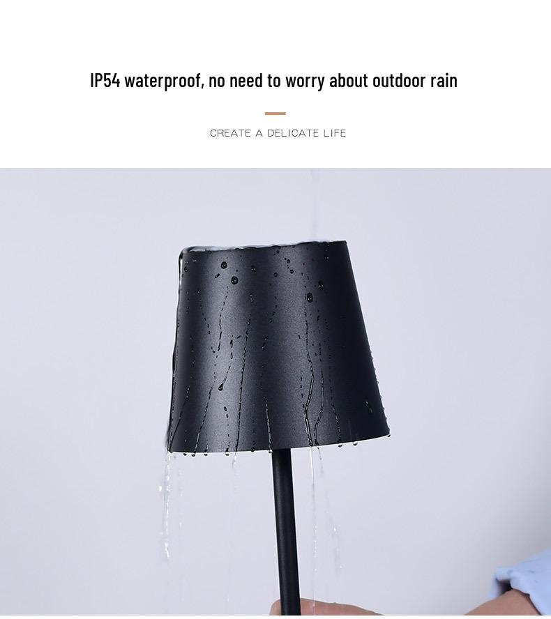 LED Rechargeable Metal Touch Dimming Desk Lamp for Western Restaurant Tabletop Atmosphere