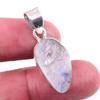 Natural Rainbow Moonstone Gemstone 925 Solid Sterling Silver Pendant 1.25'' J6b93