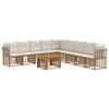 Garden Sofa Set 10 pcs Natural and Cream White Poly Rattan