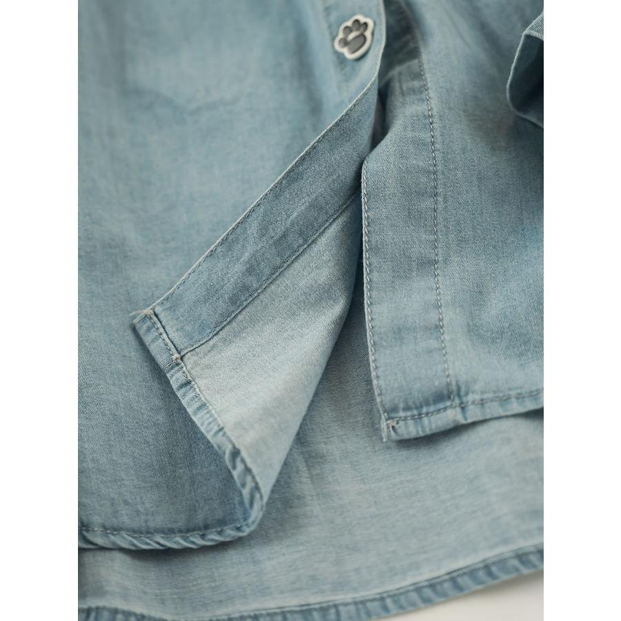 Вышитые рубашки с длинным рукавом из выстиранного денима с лацканами для женщин, весна-осень, новая японская художественная милая однобортная рубашка с вышивкой