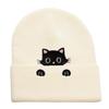 Autumn and winter thread hat new kitten embroidered wool hat hat ear protector knitted hat men's and women's cold hat versatile warm hat