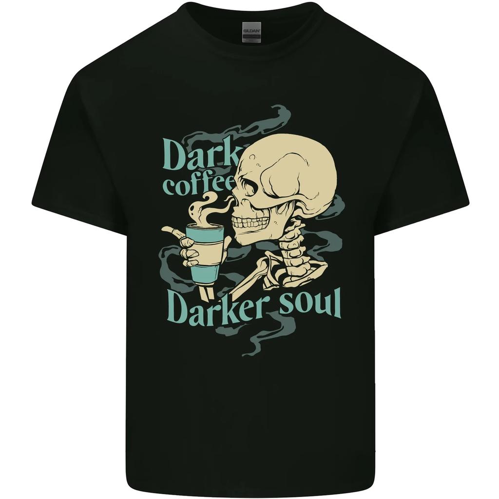Dark Coffee Darker Soul Skull Kids T-Shirt Childrens