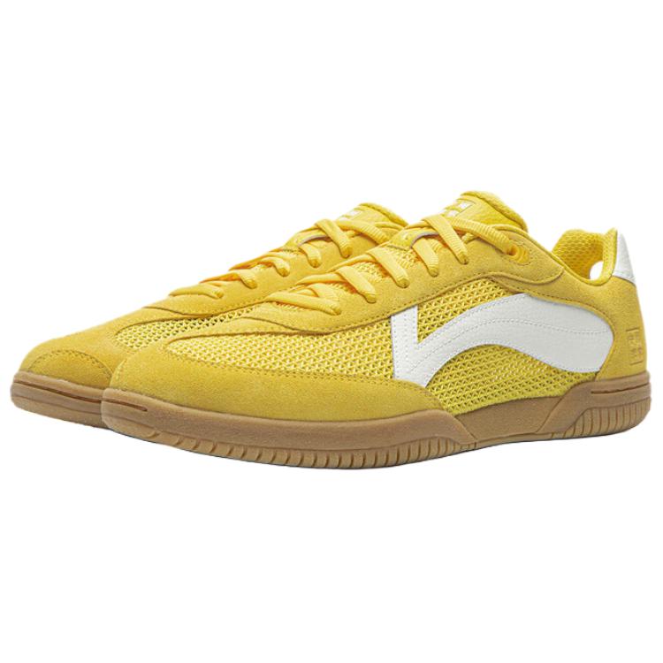 Li Ning PP Настольный теннис Дышащие Устойчивые к истиранию Низкие Повседневные Кроссовки Мужские Желтый Слоновая кость AZGW305 /