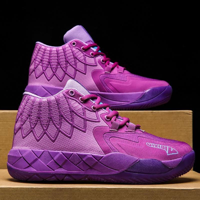 Новые баскетбольные кроссовки мужские и подростковые высокие мандариновые утки боевые ботинки на самом деле нескользящие, износостойкие, амортизирующие и с хорошим сцеплением