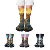 A Pair of Leopard Print Fashion Socks Retro Harajuku Art Crew Socks Skin-friendly Breathable Socks Unisex Sports Casual Party