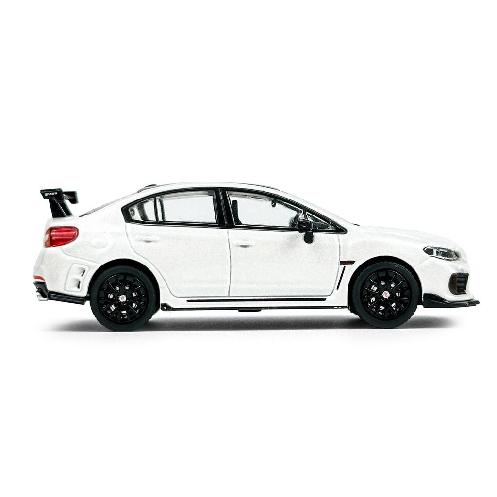 PAUDI MODEL 1/64 scale Subaru WRX STI S208 Right Pedestal Diecast Model Car White