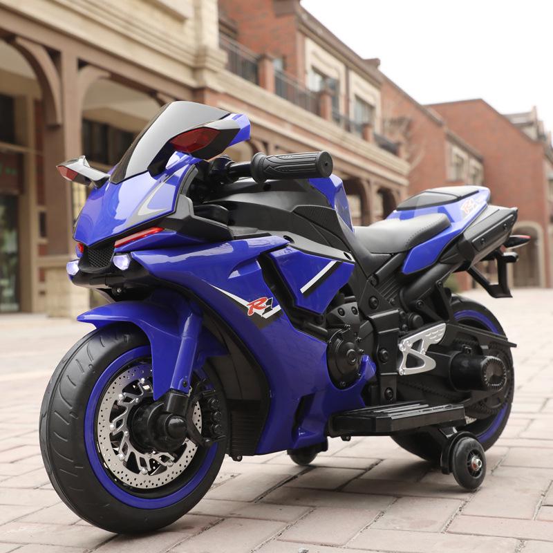 Детский двухместный перезаряжаемый двухколесный электромотоцикл с музыкой