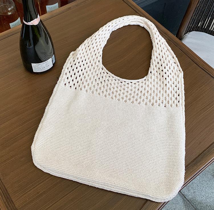 Tote Bag Knit Bag Mesh Hollowed Out Women's Shoulder Bag Woven Bag Handbag