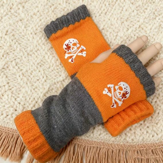 Женские осенне-зимние модные вязаные вышитые перчатки