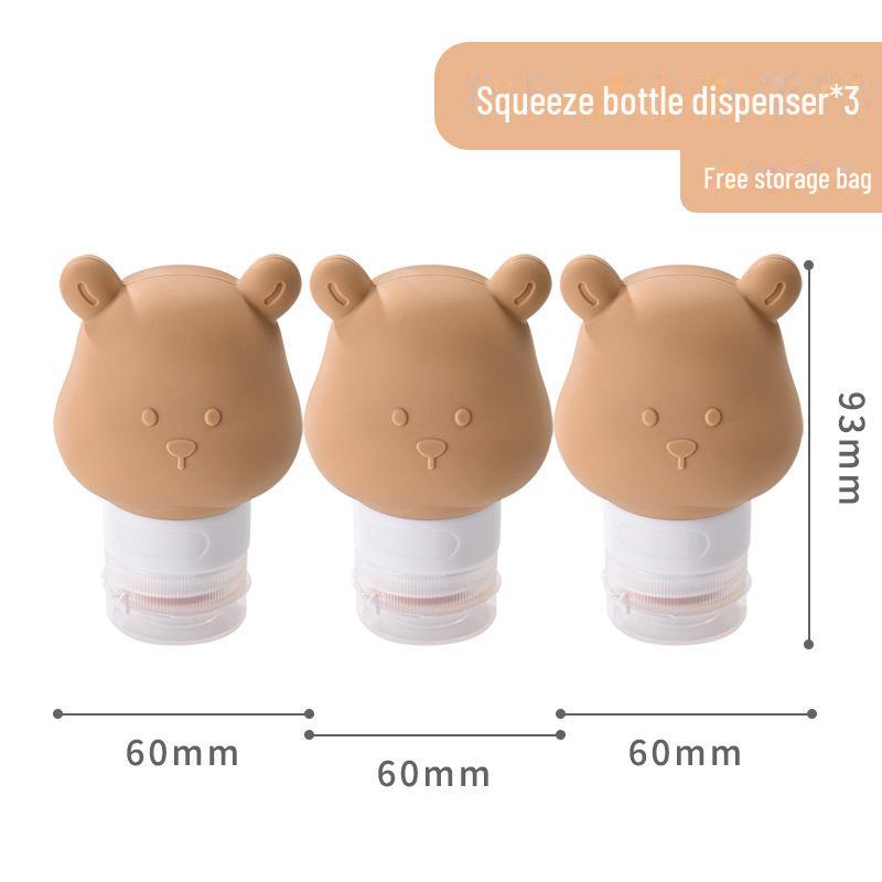 Портативный набор силиконовых бутылочек в форме медведя для косметики, дезинфицирующего средства для рук и моющего средства